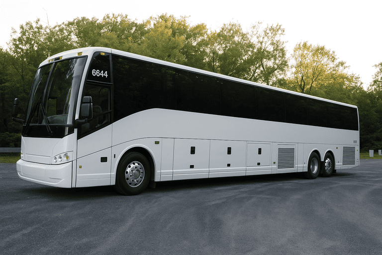 exterior of Charter Bus Rental Smyrna coach bus